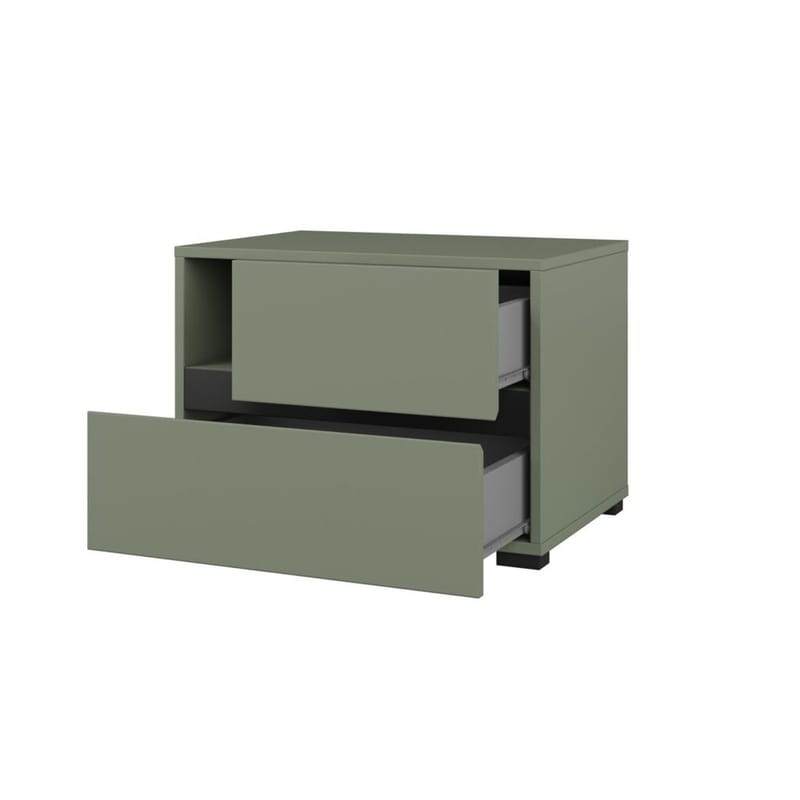 Natbord Cross S med 2 skuffer - Grøn - Møbler - Borde - Aflastningsbord - Sengebord