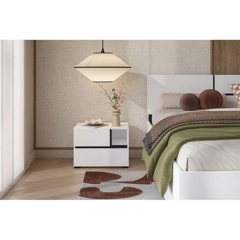 Natbord Cross S med 2 skuffer - Hvid - Møbler - Borde - Aflastningsbord - Sengebord