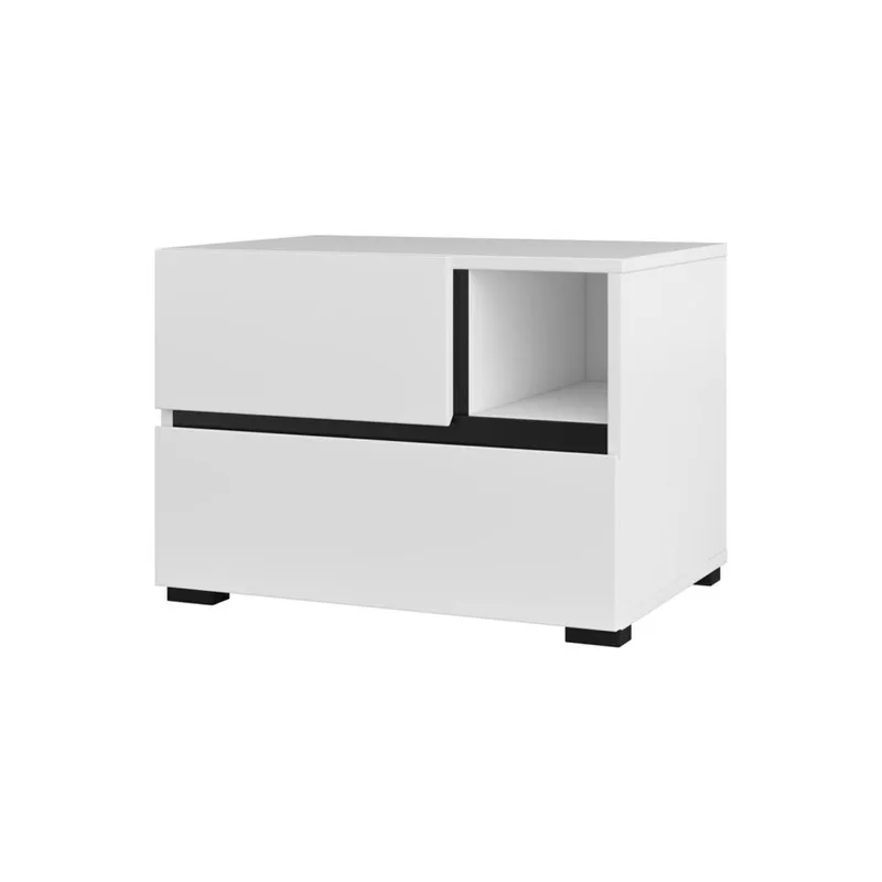 Natbord Cross S med 2 skuffer - Hvid - Møbler - Borde - Aflastningsbord - Sengebord