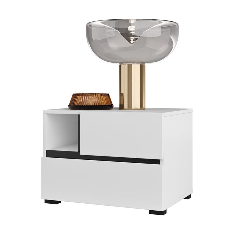 Natbord Cross S med 2 skuffer - Hvid - Møbler - Borde - Aflastningsbord - Sengebord