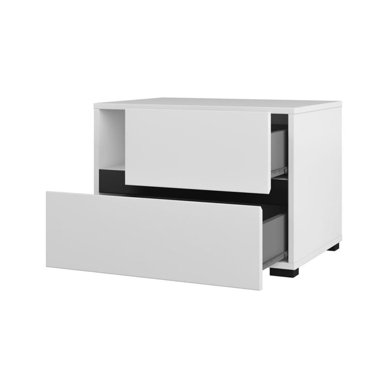 Natbord Cross S med 2 skuffer - Hvid - Møbler - Borde - Aflastningsbord - Sengebord