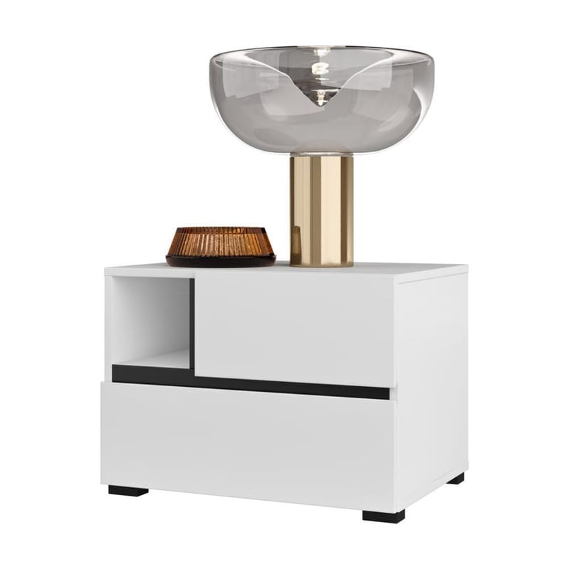 Natbord Cross S med 2 skuffer - Hvid - Møbler - Borde - Aflastningsbord - Sengebord