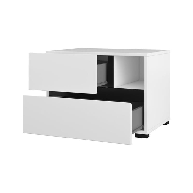 Natbord Cross S med 2 skuffer - Hvid - Møbler - Borde - Aflastningsbord - Sengebord