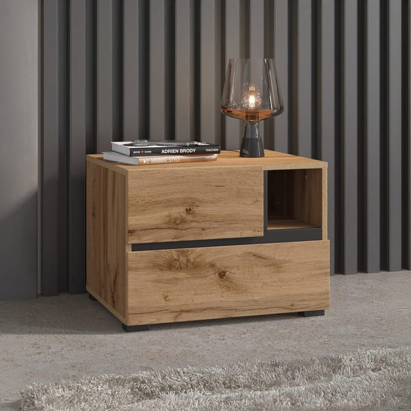 Natbord Cross S med 2 skuffer - Wotan Eg - Møbler - Borde - Aflastningsbord - Sengebord