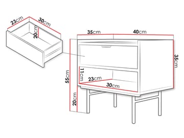 natbord Edison Hickory-eg - Hickory-eg - Møbler - Borde - Aflastningsbord - Sengebord