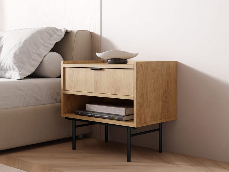 natbord Edison Hickory-eg - Hickory-eg - Møbler - Borde - Aflastningsbord - Sengebord