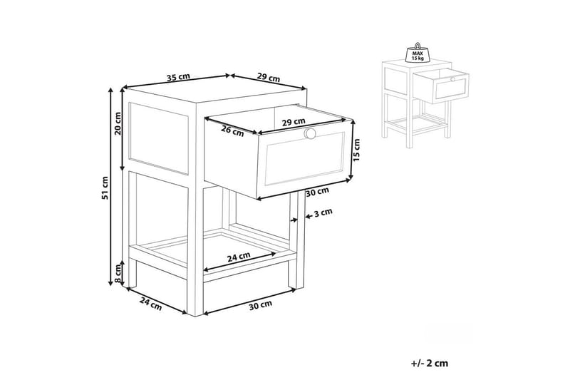Natbord Esto - Møbler - Borde - Aflastningsbord - Sengebord