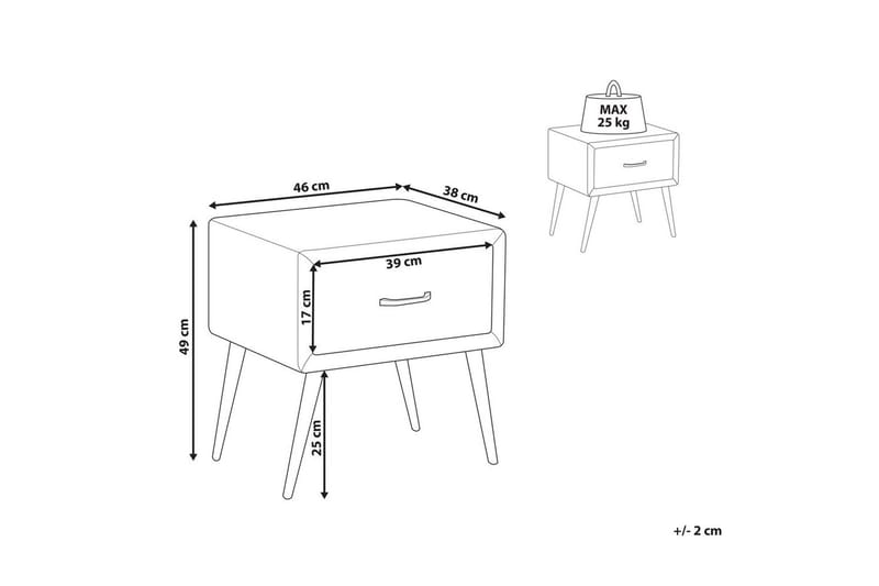 Natbord Flayat Beige, guld, rosaguld - Beige, guld, rosaguld - Møbler - Borde - Aflastningsbord - Sengebord