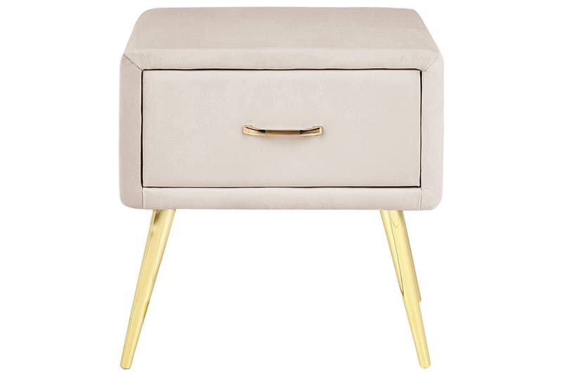 Natbord Flayat Beige, guld, rosaguld - Beige, guld, rosaguld - Møbler - Borde - Aflastningsbord - Sengebord