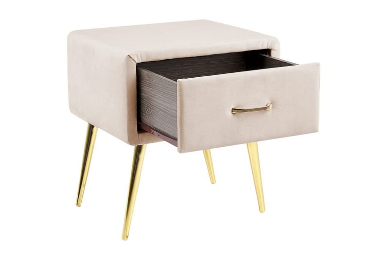 Natbord Flayat Beige, guld, rosaguld - Beige, guld, rosaguld - Møbler - Borde - Aflastningsbord - Sengebord