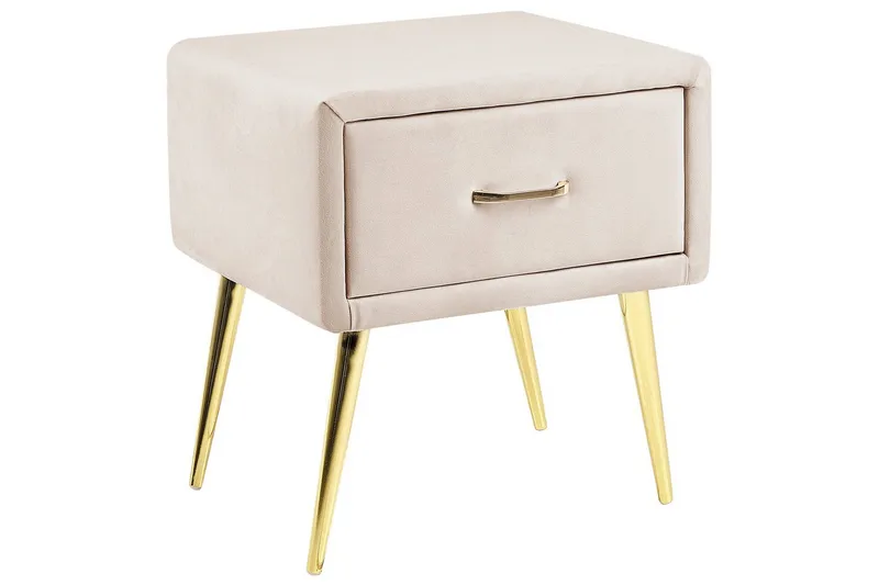 Natbord Flayat Beige, guld, rosaguld - Beige, guld, rosaguld - Møbler - Borde - Aflastningsbord - Sengebord