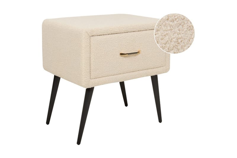 Natbord Flayat Beige, sort, rosaguld - Beige, sort, rosaguld - Møbler - Borde - Aflastningsbord - Sengebord