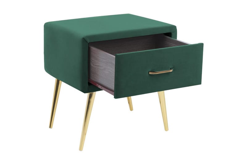 Natbord Flayat Grøn, guld - Grøn, guld - Møbler - Borde - Aflastningsbord - Sengebord