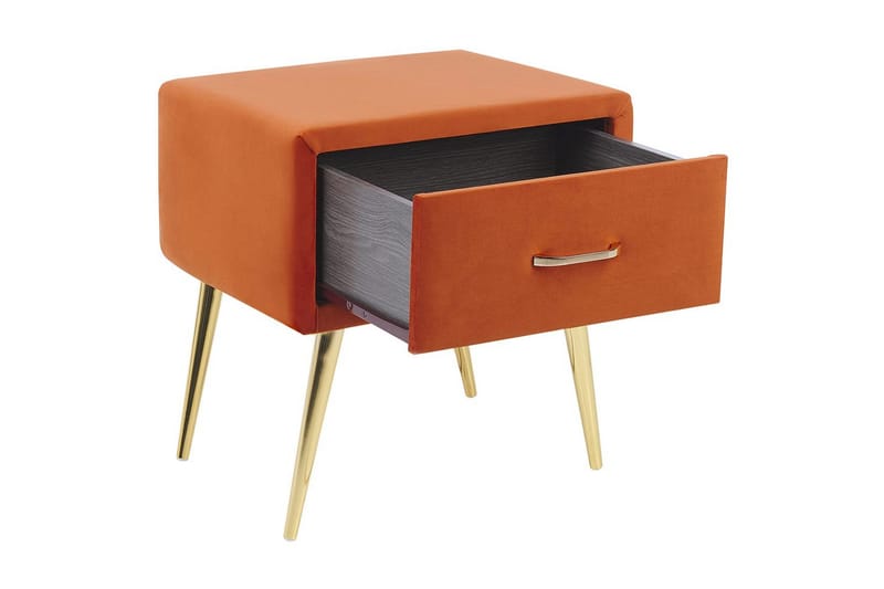 Natbord Flayat Orange, guld - Orange, guld - Møbler - Borde - Aflastningsbord - Sengebord