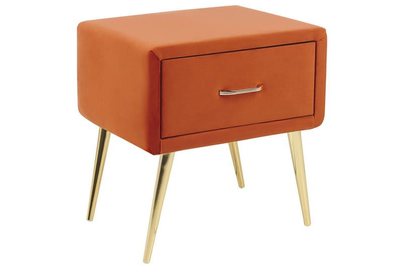 Natbord Flayat Orange, guld - Orange, guld - Møbler - Borde - Aflastningsbord - Sengebord
