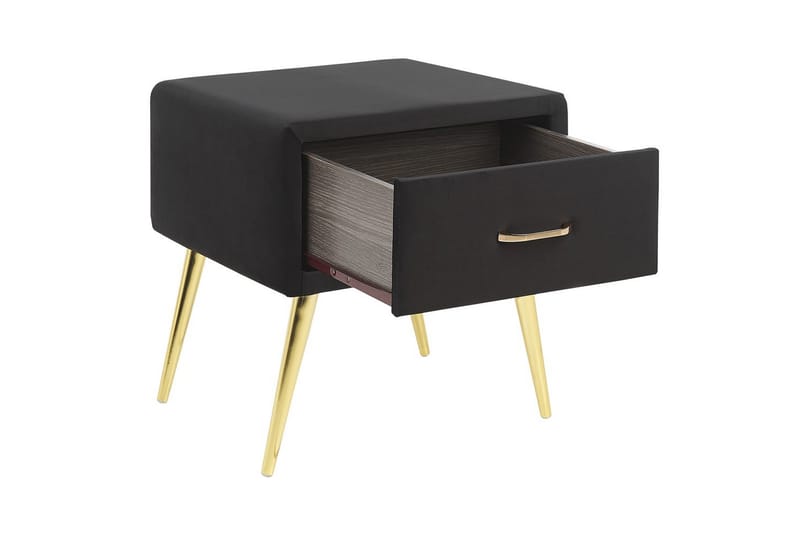 Natbord Flayat Sort, guld - Sort, guld - Møbler - Borde - Aflastningsbord - Sengebord