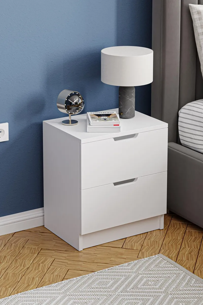Natbord Hanah Home Lento (45 x 50 x 33 cm) Hvid - Møbler - Borde - Aflastningsbord - Sengebord