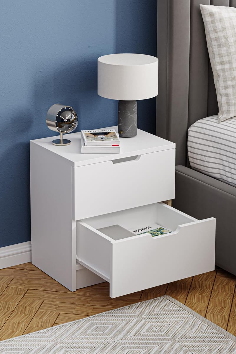 Natbord Hanah Home Lento (45 x 50 x 33 cm) Hvid - Møbler - Borde - Aflastningsbord - Sengebord