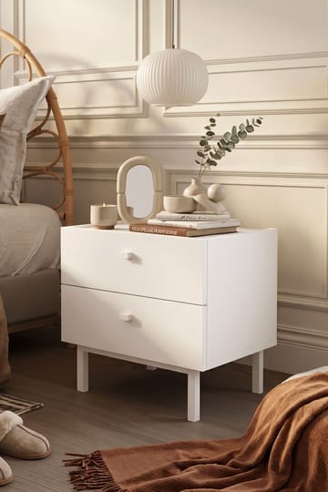 Natbord Hanah Home Luke (47,9 x 47 x 36,8 cm) Hvid - Hvid - Møbler - Borde - Aflastningsbord - Sengebord