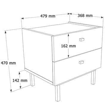 Natbord Hanah Home Luke (47,9 x 47 x 36,8 cm) Hvid - Hvid - Møbler - Borde - Aflastningsbord - Sengebord