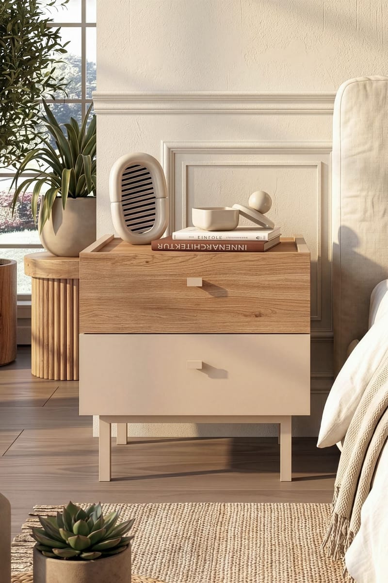 Natbord Hanah Home Luke (47,9 x 47 x 36,8 cm) Sand eg - Sand eg - Møbler - Borde - Aflastningsbord - Sengebord