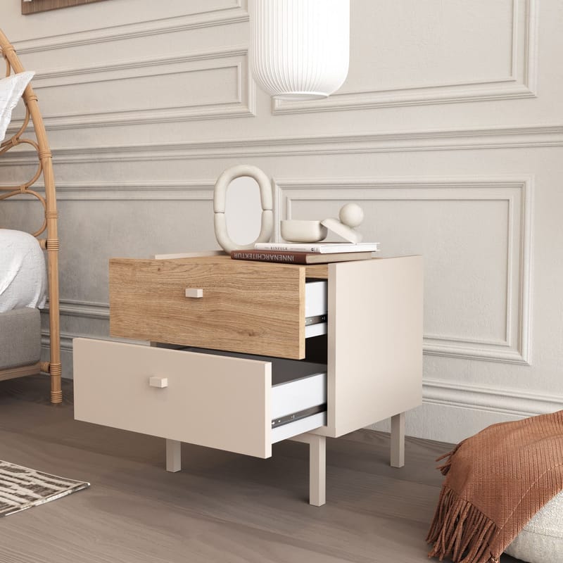 Natbord Hanah Home Luke (47,9 x 47 x 36,8 cm) Sand eg - Sand eg - Møbler - Borde - Aflastningsbord - Sengebord