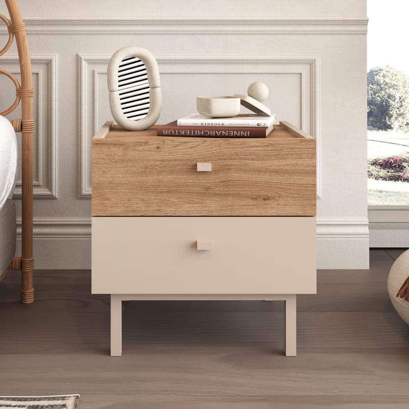 Natbord Hanah Home Luke (47,9 x 47 x 36,8 cm) Sand eg - Sand eg - Møbler - Borde - Aflastningsbord - Sengebord
