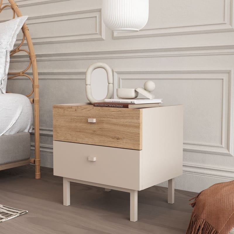Natbord Hanah Home Luke (47,9 x 47 x 36,8 cm) Sand eg - Sand eg - Møbler - Borde - Aflastningsbord - Sengebord