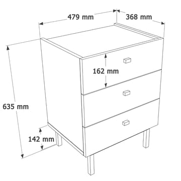 Natbord Hanah Home Luke (47,9 x 63,5 x 36,8 cm) Hvid - Hvid - Møbler - Borde - Aflastningsbord - Sengebord