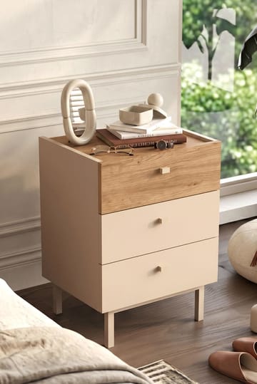 Natbord Hanah Home Luke (47,9 x 63,5 x 36,8 cm) Sand eg - Sand og eg - Møbler - Borde - Aflastningsbord - Sengebord