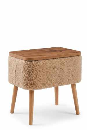 Natbord Hanah Home Parkway (60 x 55 x 30 cm) Beige natur - Beige og natur - Møbler - Borde - Aflastningsbord - Sengebord