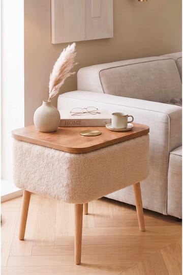 Natbord Hanah Home Parkway (60 x 55 x 30 cm) Beige natur - Beige og natur - Møbler - Borde - Aflastningsbord - Sengebord