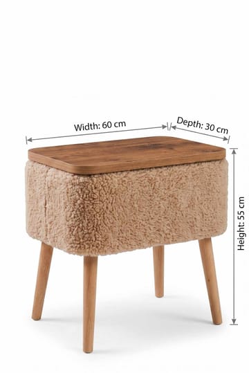 Natbord Hanah Home Parkway (60 x 55 x 30 cm) Beige natur - Beige og natur - Møbler - Borde - Aflastningsbord - Sengebord