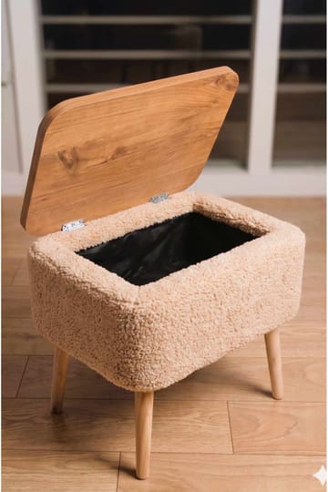 Natbord Hanah Home Parkway (60 x 55 x 30 cm) Beige natur - Beige og natur - Møbler - Borde - Aflastningsbord - Sengebord