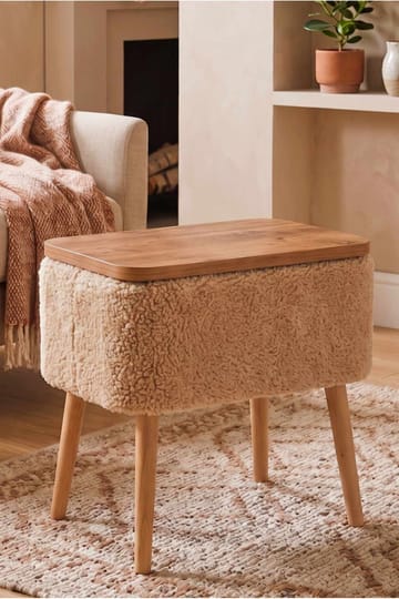 Natbord Hanah Home Parkway (60 x 55 x 30 cm) Beige natur - Beige og natur - Møbler - Borde - Aflastningsbord - Sengebord