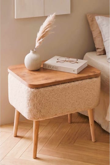 Natbord Hanah Home Parkway (60 x 55 x 30 cm) Beige natur - Beige og natur - Møbler - Borde - Aflastningsbord - Sengebord