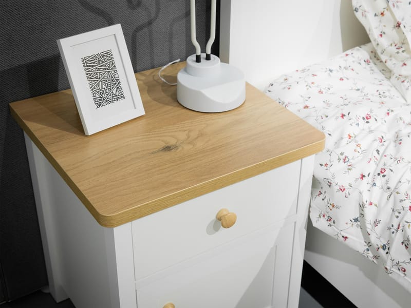 natbord Historie Beige, eg - Beige, eg - Møbler - Borde - Aflastningsbord - Sengebord
