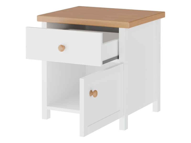 natbord Historie Beige, eg - Beige, eg - Møbler - Borde - Aflastningsbord - Sengebord