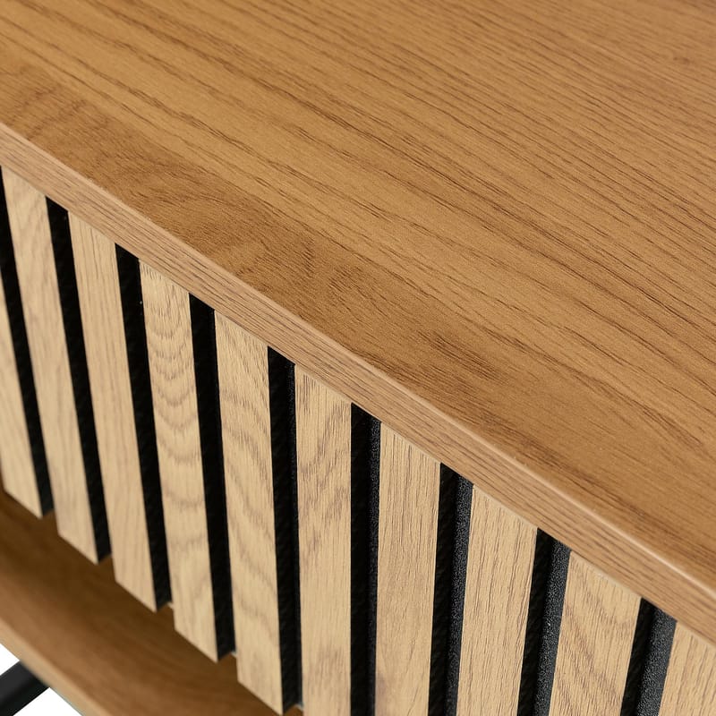 Natbord HOME4YOU Hampton 50x40x55 cm melamin med egetræsbark - egetræsbark - Møbler - Borde - Aflastningsbord - Sengebord