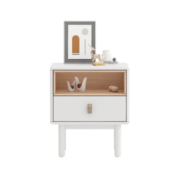 Natbord HOME4YOU Iris 48x40x55 cm Hvid - hvid - Møbler - Borde - Aflastningsbord - Sengebord