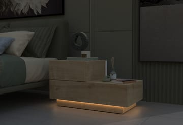 Natbord Homitis Kayra (70 x 35 x 38,3 cm) Sapphire Oak - Sapphire Oak - Møbler - Borde - Aflastningsbord - Sengebord