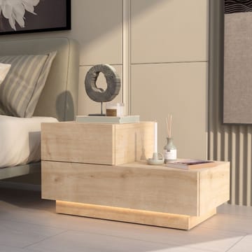 Natbord Homitis Kayra (70 x 35 x 38,3 cm) Sapphire Oak - Sapphire Oak - Møbler - Borde - Aflastningsbord - Sengebord