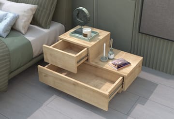 Natbord Homitis Kayra (70 x 35 x 38,3 cm) Sapphire Oak - Sapphire Oak - Møbler - Borde - Aflastningsbord - Sengebord