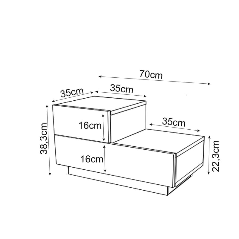 Natbord Homitis Kayra (70 x 35 x 38,3 cm) Sort træ - Sort træ - Møbler - Borde - Aflastningsbord - Sengebord