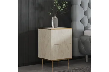 Natbord Imaj Travertin / Rany - Beige/Guld - Møbler - Borde - Aflastningsbord - Sengebord