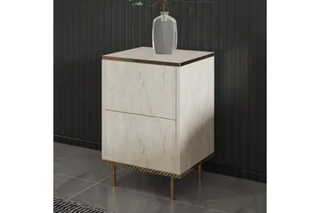 Natbord Imaj Travertin / Rany - Beige/Guld - Møbler - Borde - Aflastningsbord - Sengebord