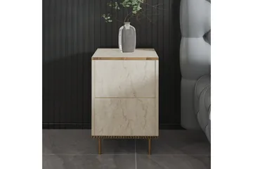 Natbord Imaj Travertin / Rany - Beige/Guld - Møbler - Borde - Aflastningsbord - Sengebord