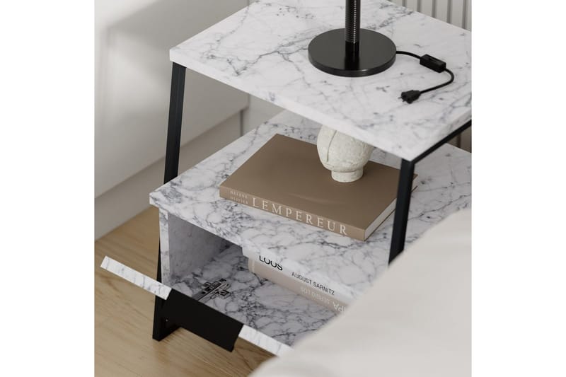 Natbord Kavilash Carrara Marmor - Carrara Marmor - Møbler - Borde - Aflastningsbord - Sengebord
