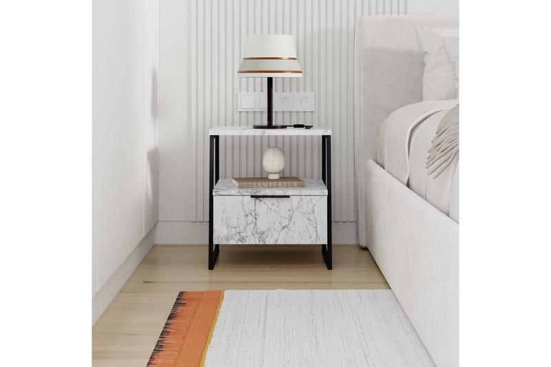 Natbord Kavilash Carrara Marmor - Carrara Marmor - Møbler - Borde - Aflastningsbord - Sengebord