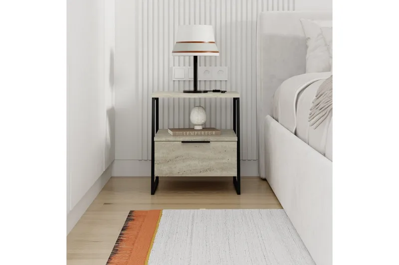 Natbord Kavilash Travertin - Travertin - Møbler - Borde - Aflastningsbord - Sengebord